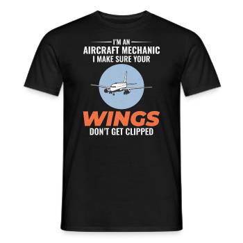 Fluggerätmechaniker Techniker für die Wartung der Luftfahrt - Männer T-Shirt - Schwarz - Vorne - AI Model Male 178 light (178cm)
