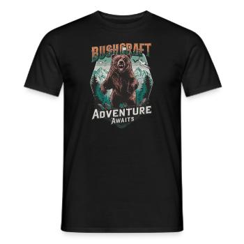 Bushcraft - Männer T-Shirt - Schwarz - Vorne - AI Model Male 178 light (178cm)