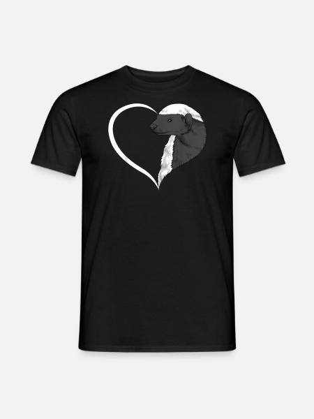 Herz süßer Honigdachs - Männer T-Shirt - Schwarz