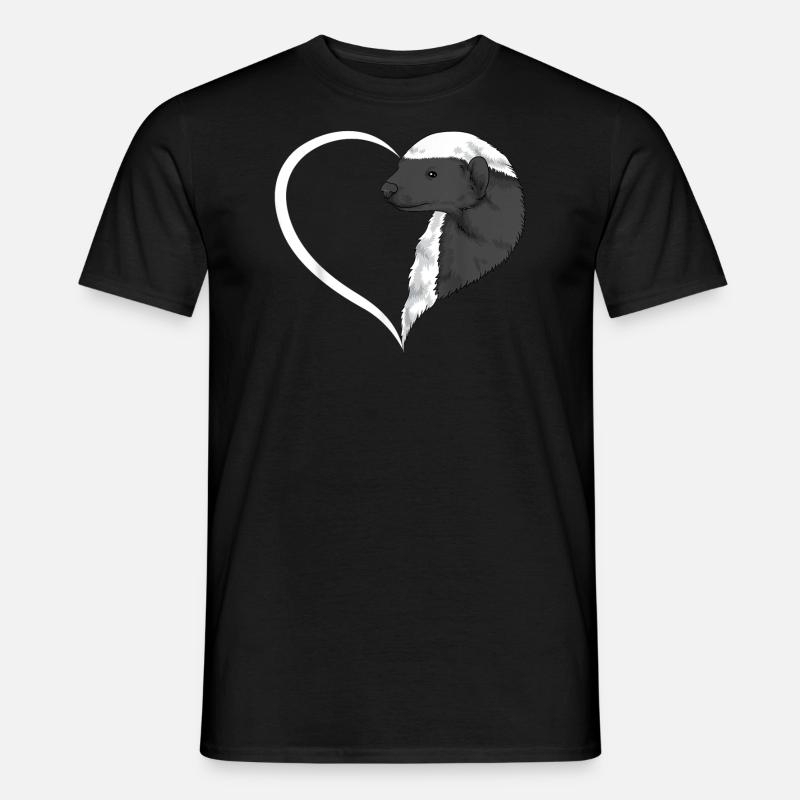 Herz süßer Honigdachs - Männer T-Shirt - Schwarz