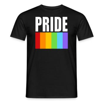 Pride Regenbogenflagge sauberes Design mit fettem Text - Männer T-Shirt - Schwarz - Vorne - AI Model Male 178 light (178cm)