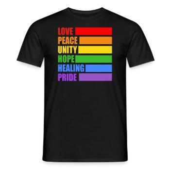 LGBTQ pride values - Men's T-Shirt - black - Front - AI Model Male 178 light (178cm)