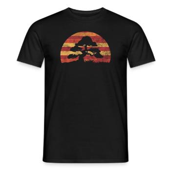 Bonsai Tree Vintage Sunset - Männer T-Shirt - Schwarz - Vorne - AI Model Male 178 light (178cm)