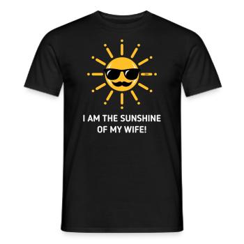 Je suis le soleil de ma femme ! (Mari / 3C Blanc) - T-shirt homme - noir - Devant - AI Model Male 178 light (178cm)