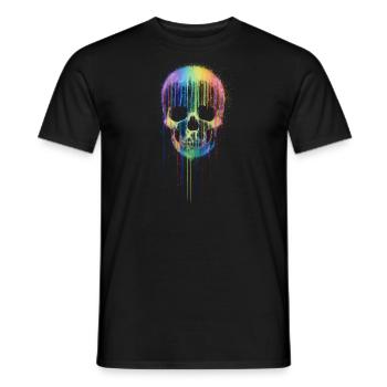 Rainbow Skull - Men's T-Shirt - black - Front - AI Model Male 178 light (178cm)