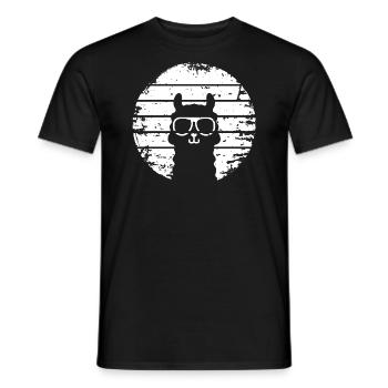 retro sunset lama - Männer T-Shirt - Schwarz - Vorne - AI Model Male 178 light (178cm)