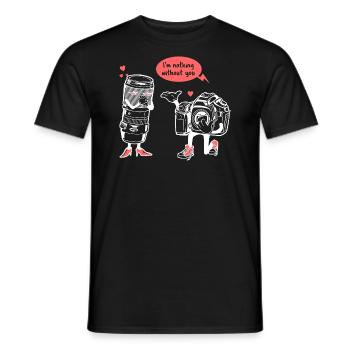 Fotograf Kamera Objektiv Spruch - Männer T-Shirt - Schwarz - Vorne - AI Model Male 178 light (178cm)