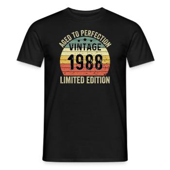 Vieilli à la perfection Vintage 1988 Édition limitée - T-shirt homme - noir - Devant - AI Model Male 178 light (178cm)