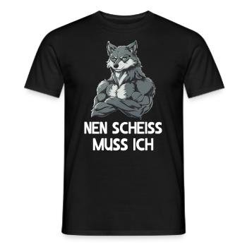 Wolf Wolves Wilderness Howl Nen merde je dois - T-shirt homme - noir - Devant - AI Model Male 178 light (178cm)