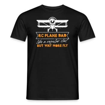 rc plane dad like regular dad but more fly Design - Men's T-Shirt - black - Front - AI Model Male 178 light (178cm)