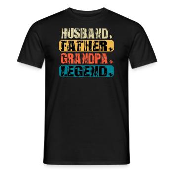 Vintage Mari Père Grand-père LÉGENDE - T-shirt homme - noir - Devant - AI Model Male 178 light (178cm)