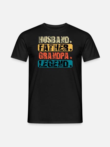 Vintage Ehemann Vater Opa LEGENDE - Männer T-Shirt - Schwarz
