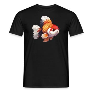 Fancy Calico Veiltail Poisson rouge - T-shirt homme - noir - Devant - AI Model Male 178 light (178cm)