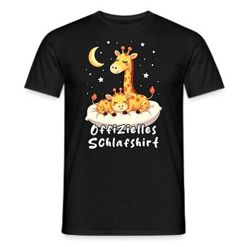 Offizielles Schlafshirt Süße Giraffe im Traumland - Männer T-Shirt - Schwarz - Vorne - AI Model Male 178 light (178cm)