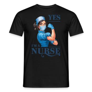 Lustige Krankenschwester mit Humor - Männer T-Shirt - Schwarz - Vorne - AI Model Male 178 light (178cm)