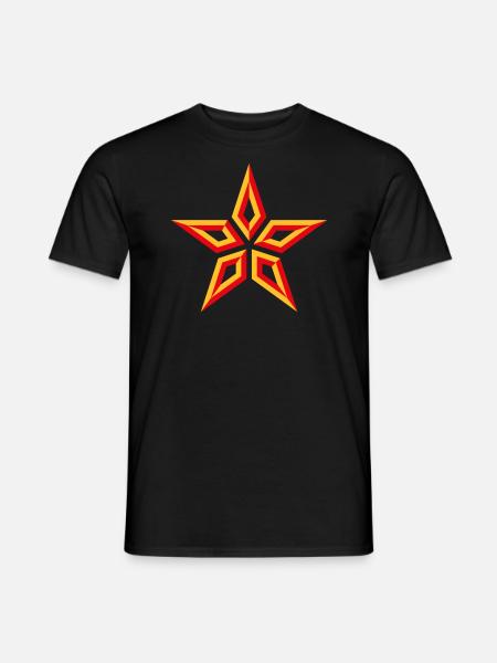 Star Design (Five-Pointed / Yellow Red) - Men's T-Shirt - black