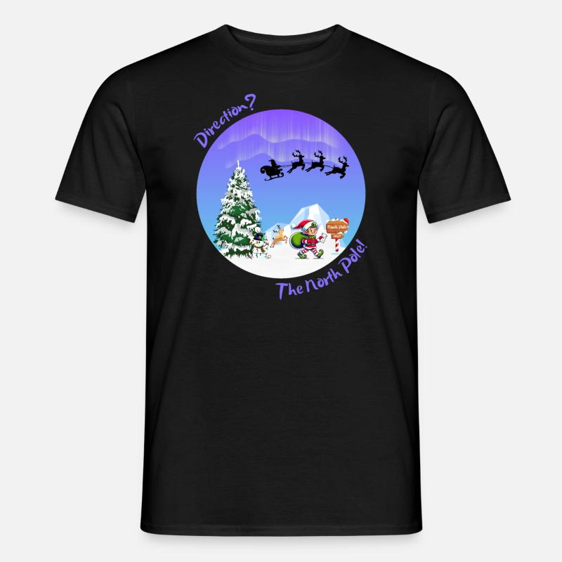Courrier de Noël. Poste des lutins de Noël. Pôle nord - T-shirt homme - noir