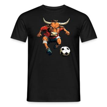 Bull Football - Men's T-Shirt - black - Front - AI Model Male 178 light (178cm)