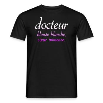 Arzt Arzt Krankenschwester santer weißer Kittel - Männer T-Shirt - Schwarz - Vorne - AI Model Male 178 light (178cm)
