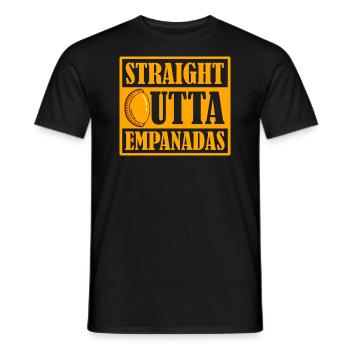 Straight Outta Empanadas Mexican Food Latin Filled - Men's T-Shirt - black - Front - AI Model Male 178 light (178cm)