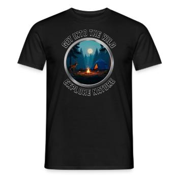 Explore Nature - Men's T-Shirt - black - Front - AI Model Male 178 light (178cm)