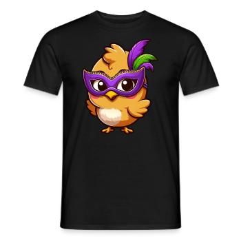 Mardi Gras poussin mignon poule dessin animé - T-shirt homme - noir - Devant - AI Model Male 178 light (178cm)