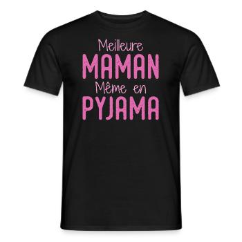 Beste Mutter Pyjama Geschenk Frau Humor - Männer T-Shirt - Schwarz - Vorne - AI Model Male 178 light (178cm)