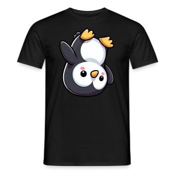 Süßer Pinguin Kopfstand Cartoon Chibi - Männer T-Shirt - Schwarz - Vorne - AI Model Male 178 light (178cm)