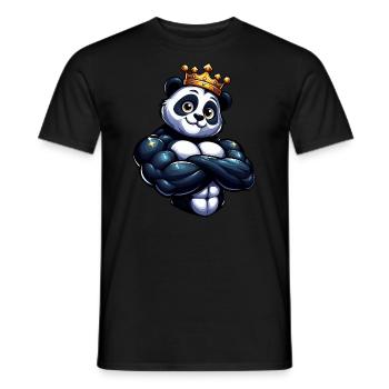 Entraînement de remise en forme Muscle Panda King - T-shirt homme - noir - Devant - AI Model Male 178 light (178cm)