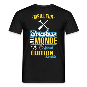 World's Best Handyman – 100% Awesome - Men's T-Shirt - black - Front - AI Model Male 178 light (178cm)