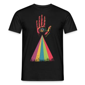Eye Rainbow - Männer T-Shirt - Schwarz - Vorne - AI Model Male 178 light (178cm)
