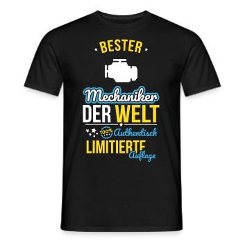 Meilleur mécanicien au monde - 100 % authentique - T-shirt homme - noir - Devant - AI Model Male 178 light (178cm)