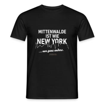 Mittenwalde ist wie New York - Männer T-Shirt - Schwarz - Vorne - AI Model Male 178 light (178cm)