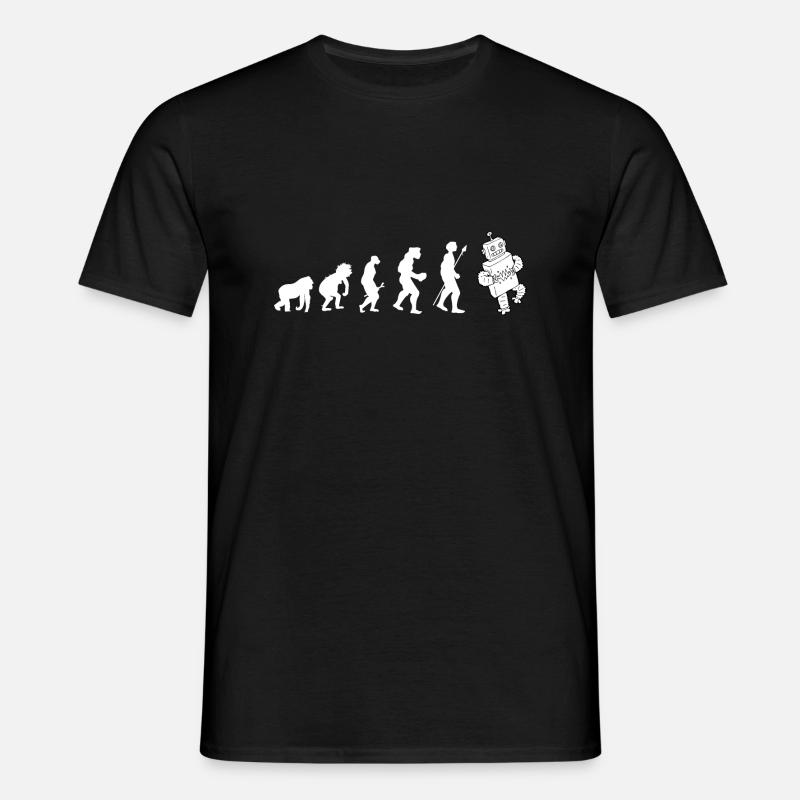 Evolution Roboter Geschenkidee - Männer T-Shirt - Schwarz