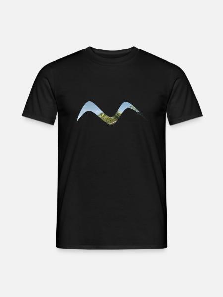 Sky and palm tree wave - Men's T-Shirt - black