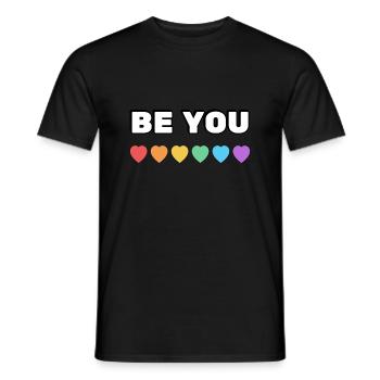 Soyez vous cœurs arc-en-ciel - T-shirt homme - noir - Devant - AI Model Male 178 light (178cm)