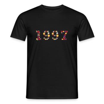 Fleurs 1997 - T-shirt homme - noir - Devant - AI Model Male 178 light (178cm)