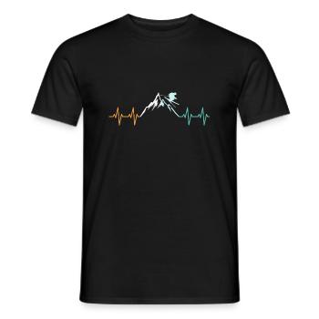 Ski Montagne Heartbeat Montagne - T-shirt homme - noir - Devant - AI Model Male 178 light (178cm)