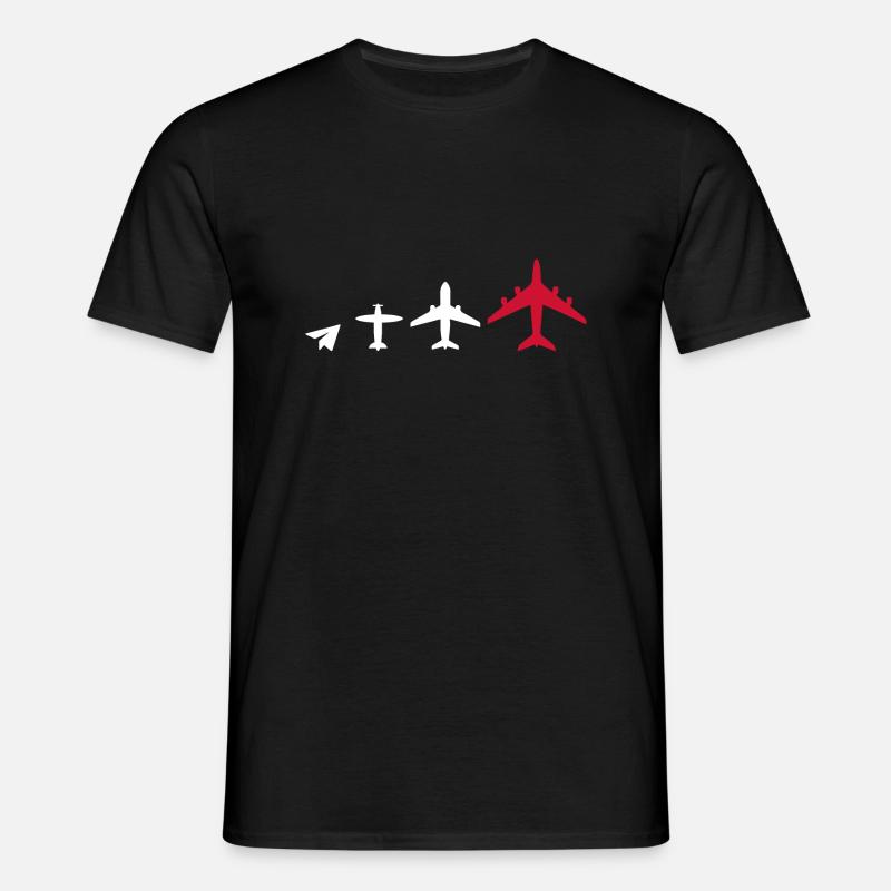 Pilot Stewardess Evolution Airplane Flights - Men's T-Shirt - black
