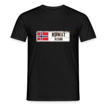 Alesund Norway Flag - Men's T-Shirt - black - Front - AI Model Male 178 light (178cm)