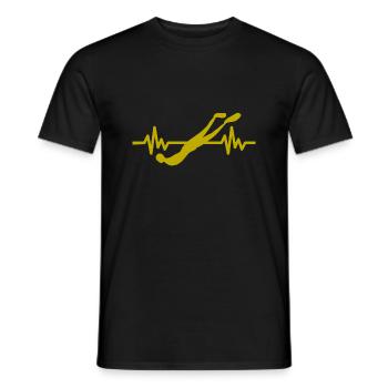 Heartbeat Swimmer - Diver Water Sports Athlete - Men's T-Shirt - black - Front - AI Model Male 178 light (178cm)