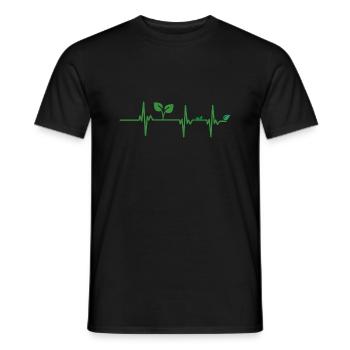 Veganer Herzschlag - Männer T-Shirt - Schwarz - Vorne - AI Model Male 178 light (178cm)