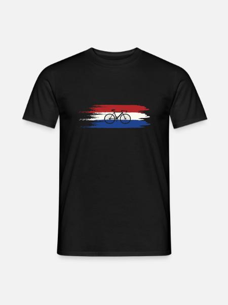 Niederlande Fahne Fahrrad Holland - Männer T-Shirt - Schwarz