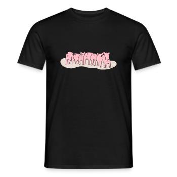 Adorable Piglets from Behind - Men's T-Shirt - black - Front - AI Model Male 178 light (178cm)