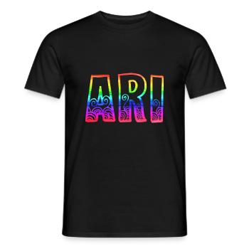 ari rs regenbogen - Männer T-Shirt - Schwarz - Vorne - AI Model Male 178 light (178cm)