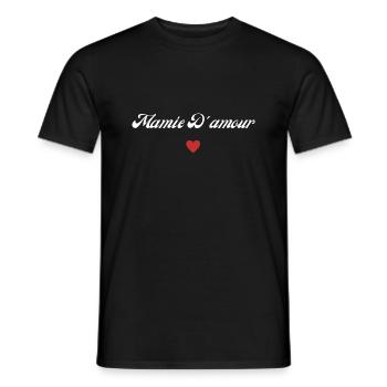 mamie d'amour - T-shirt homme - noir - Devant - AI Model Male 178 light (178cm)