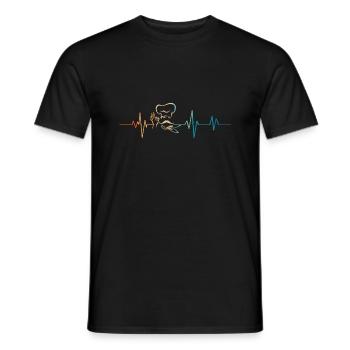 Herzschlag Retro Koch - Männer T-Shirt - Schwarz - Vorne - AI Model Male 178 light (178cm)