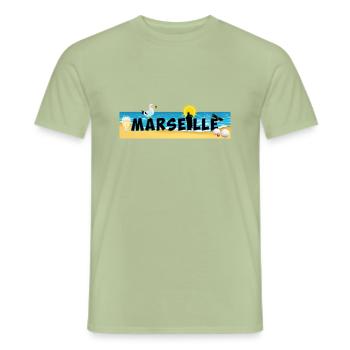 Marseille - T-shirt homme - vert sauge - Devant - AI Model Male 178 light (178cm)