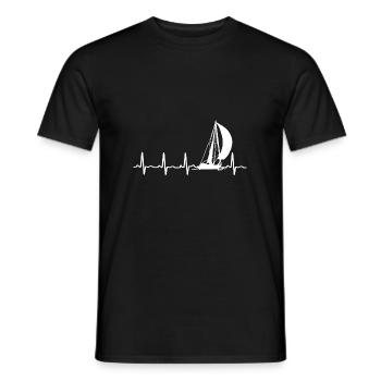 Segeln Herzschlag Shirt - Männer T-Shirt - Schwarz - Vorne - AI Model Male 178 light (178cm)