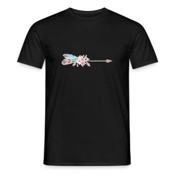 Arrow Feather Flowers personnalisable - T-shirt homme - noir - Devant - AI Model Male 178 light (178cm)
